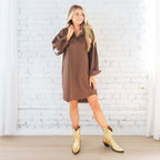 Preppy Star Dress Cocoa
