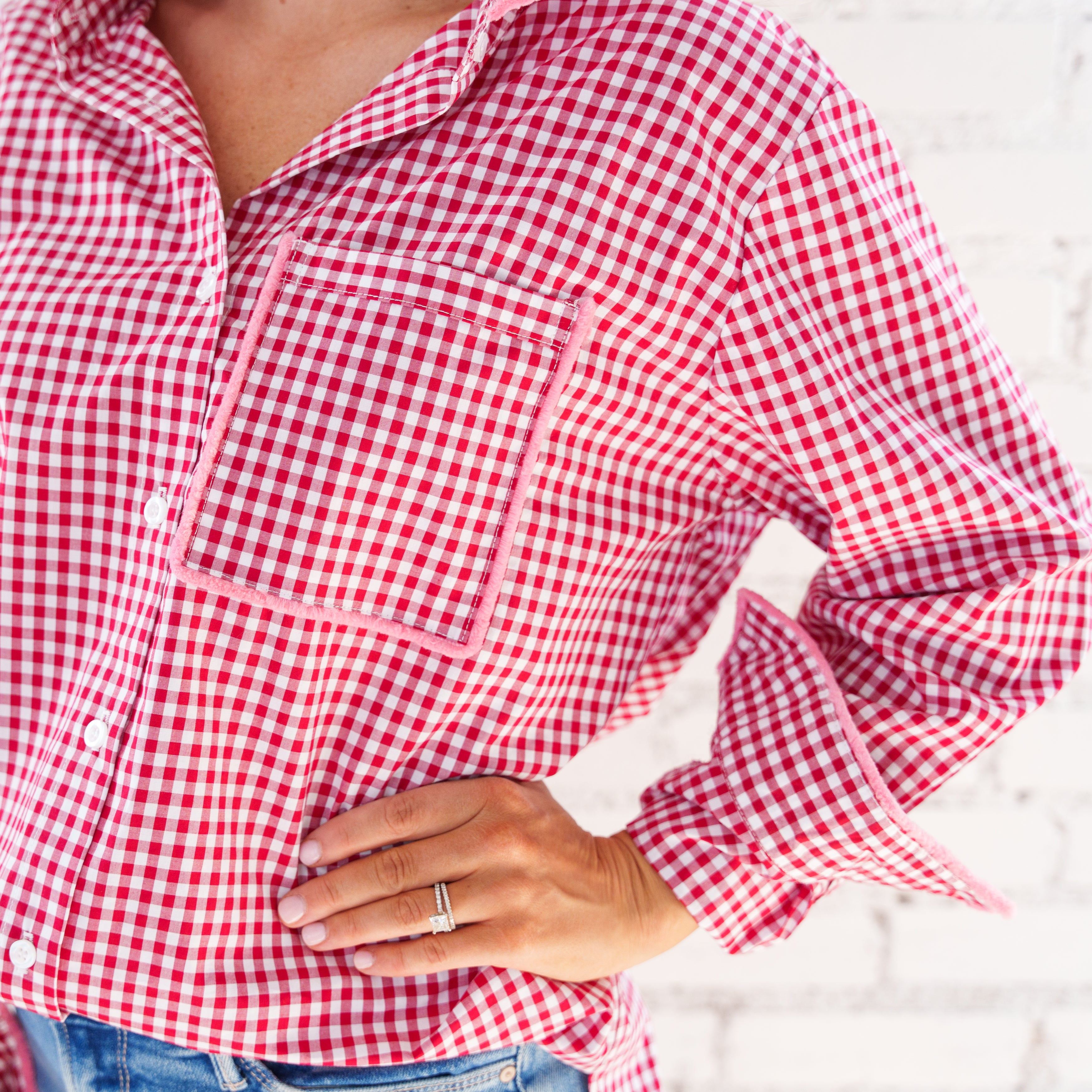 Fringe Lawn Top Red