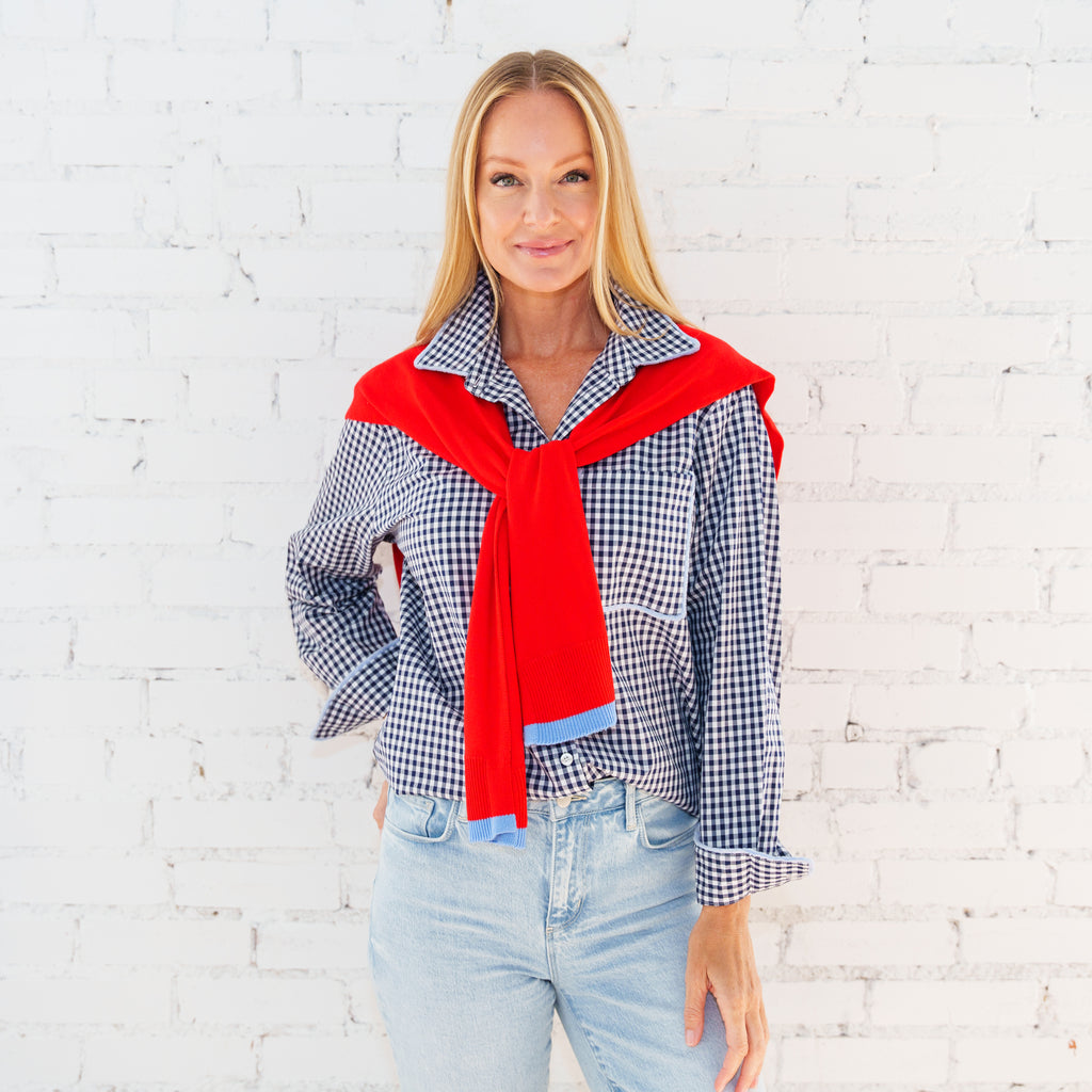 Fringe Lawn Top Navy