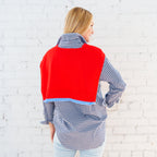 Caryn Cardi Red/Light Blue
