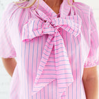 Ryan Bow Top Pink Stripe