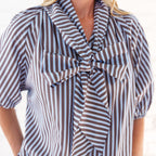 Ryan Bow Top Cocoa Stripe