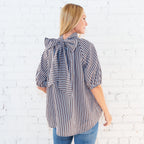 Ryan Bow Top Cocoa Stripe