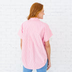 Caryn Lawn Kelly Top Pink Stripe