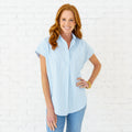 Caryn Lawn Kelly Top Blue Stripe