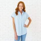 Caryn Lawn Kelly Top Blue Stripe