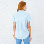 Caryn Lawn Kelly Top Blue Stripe