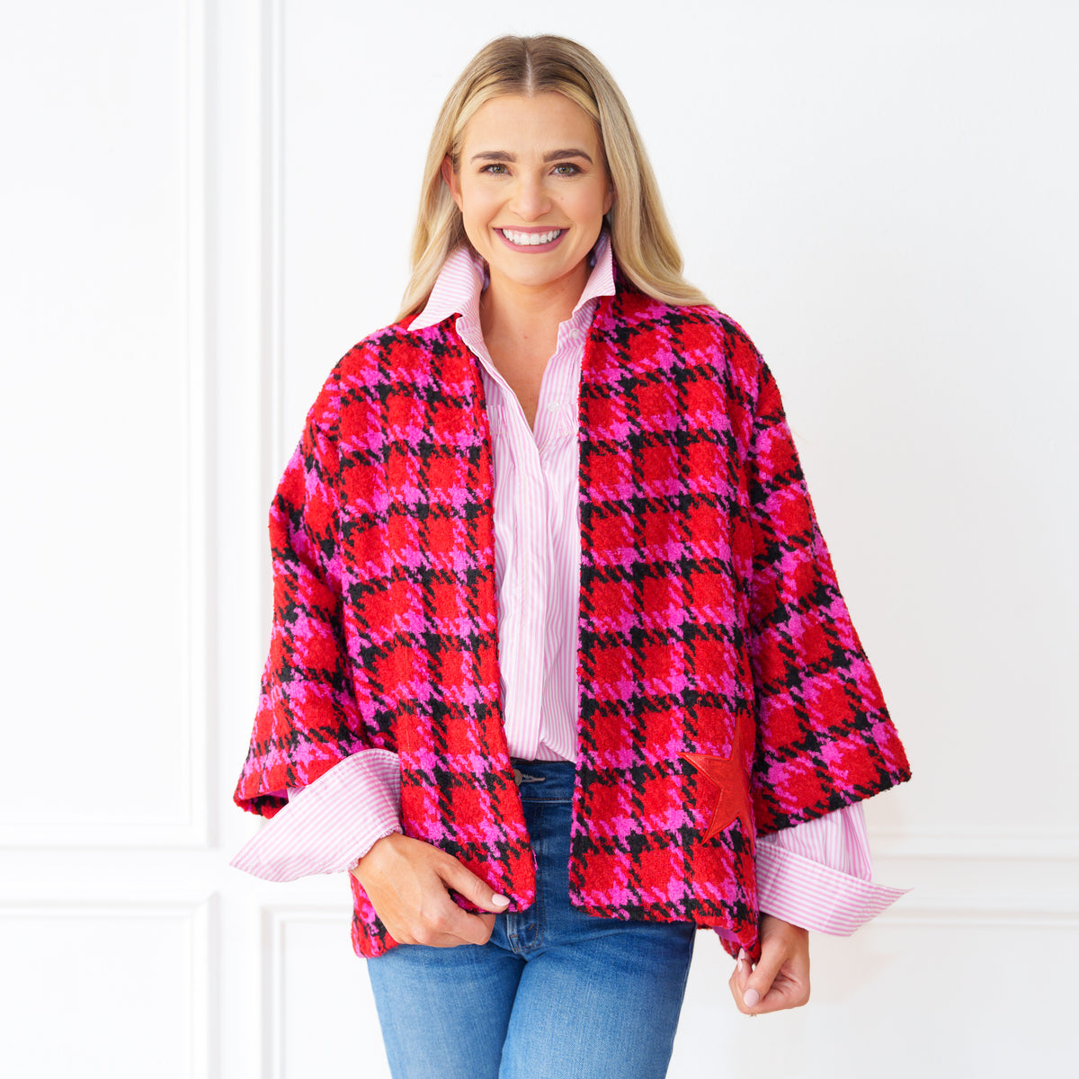 Jackie Jacket Red Plaid