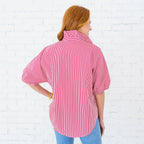 Caryn Lawn Sissy Stripe Top Red