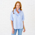 Caryn Lawn Sissy Stripe Top Blue