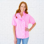 Caryn Lawn Sissy Stripe Top Pink