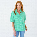 Caryn Lawn Sissy Stripe Top Green