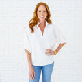 Caryn Lawn Caroline Top White