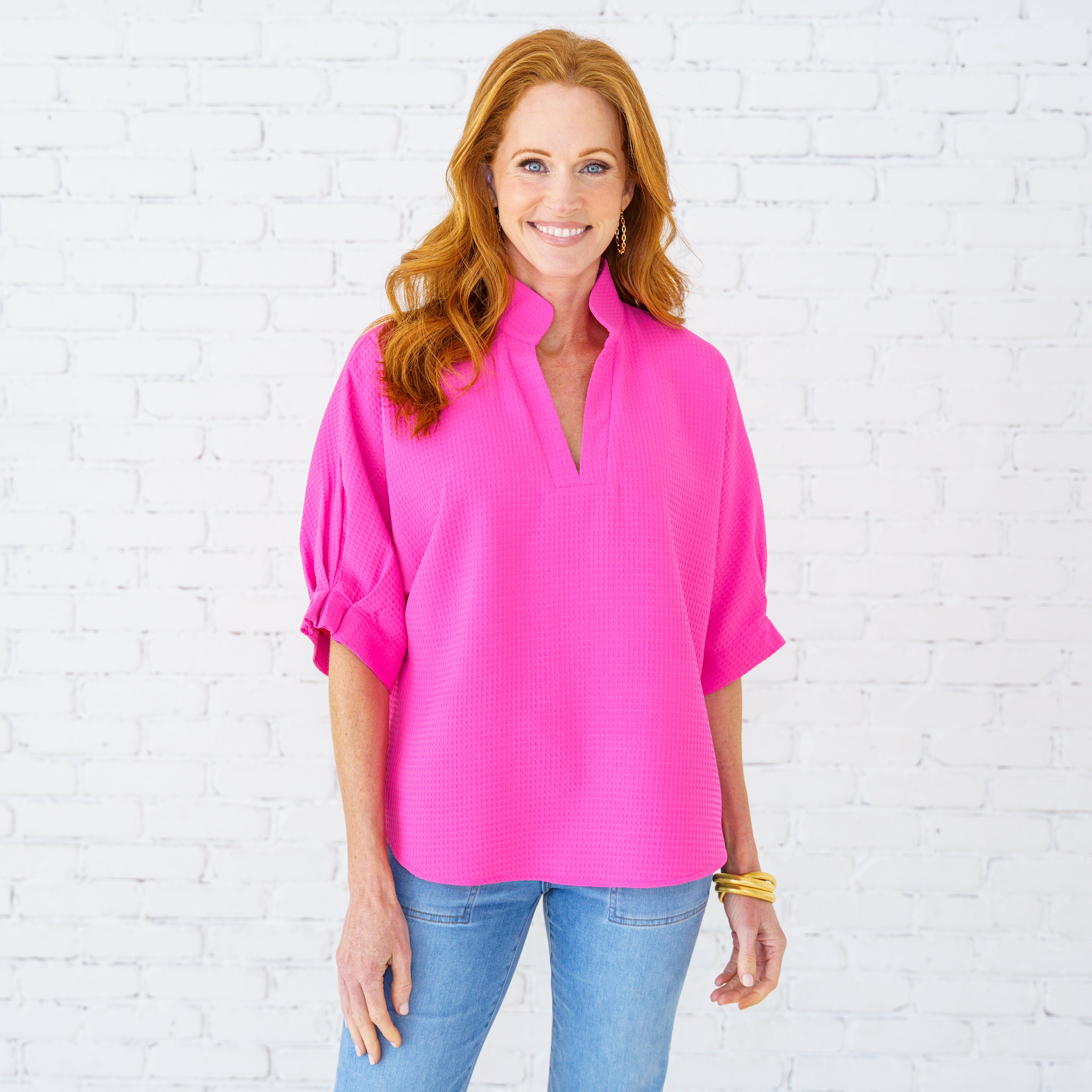 Caryn Lawn Caroline Top Pink