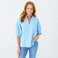 Caryn Lawn Caroline Top Light Blue