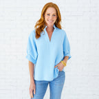 Caryn Lawn Caroline Top Light Blue