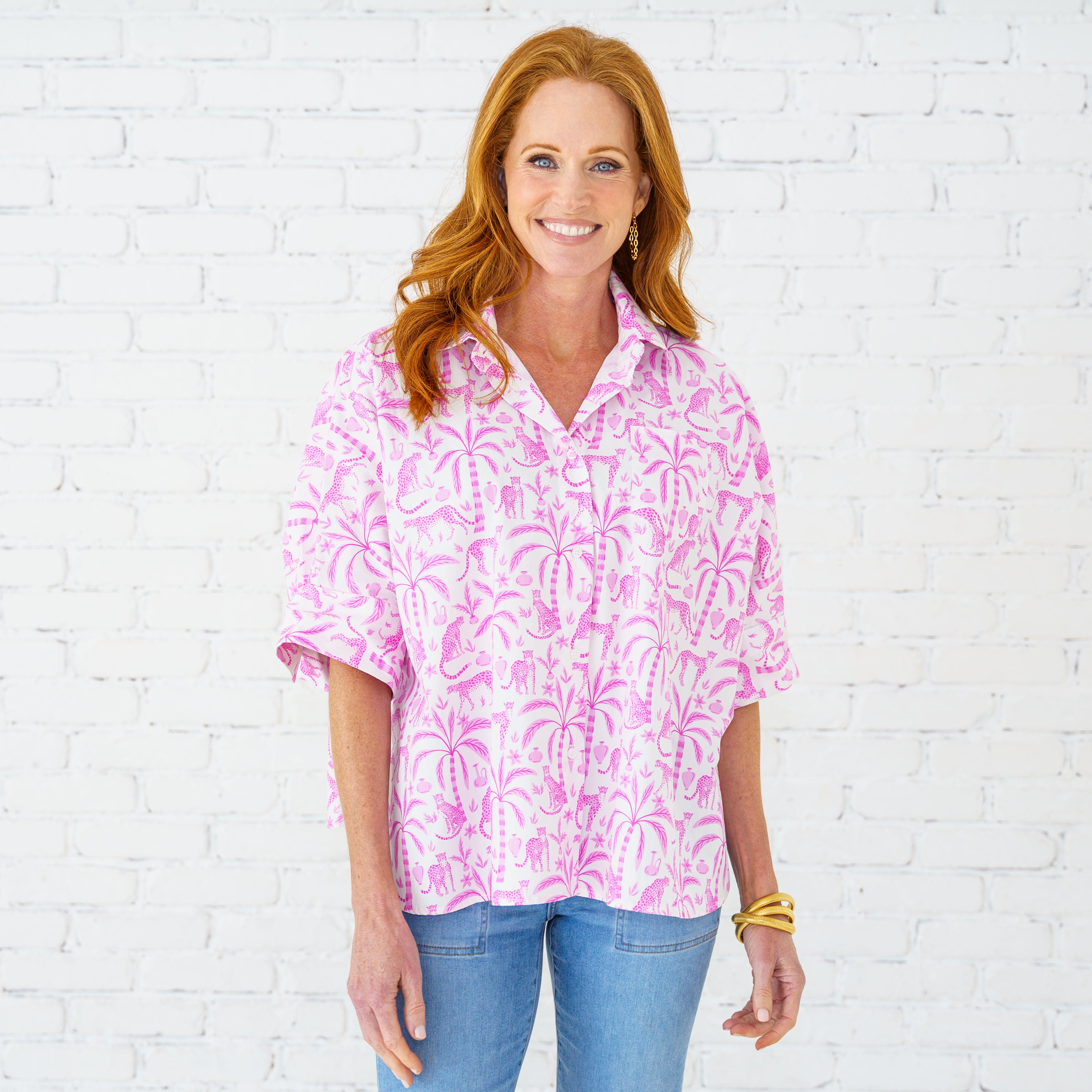 Caryn Lawn Abby Swing Top Pink Jungle