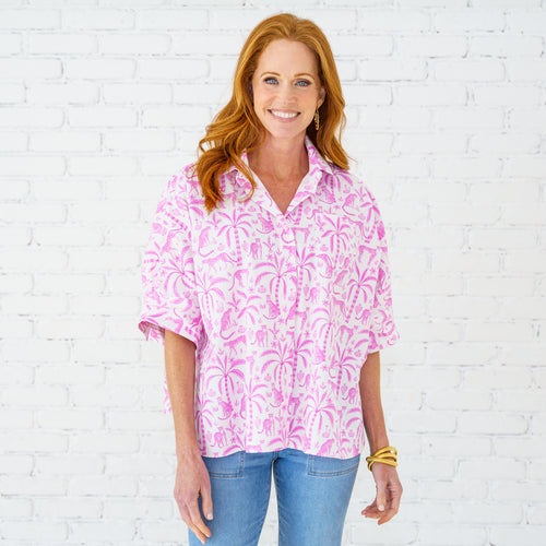 Caryn Lawn Abby Swing Top Pink Jungle