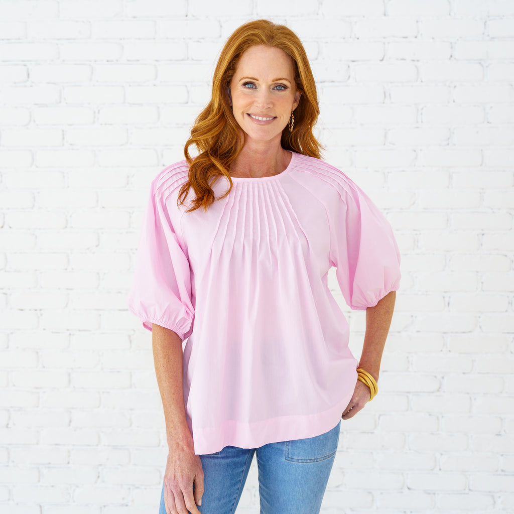 Caryn Lawn Libby Top Pink