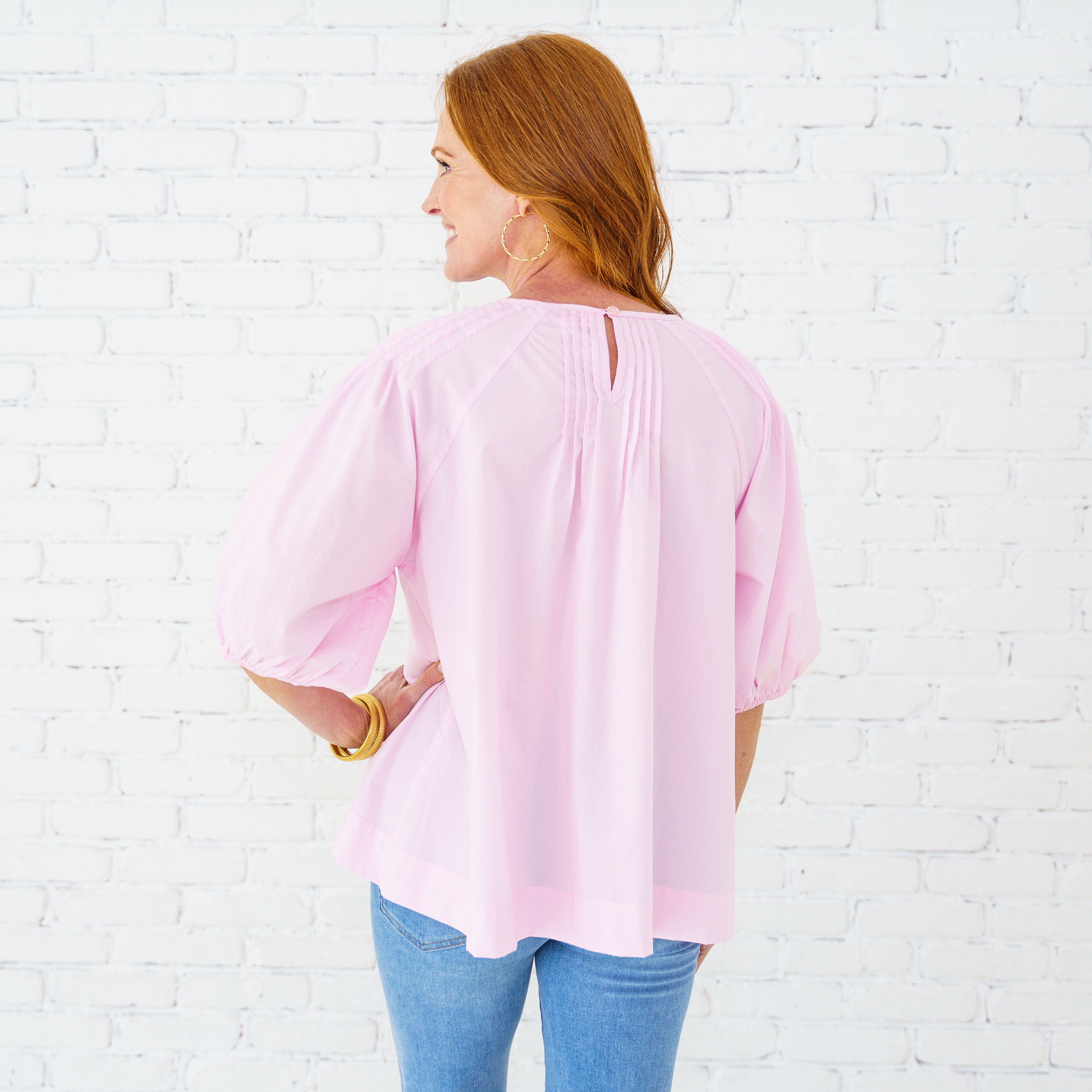 Caryn Lawn Libby Top Pink