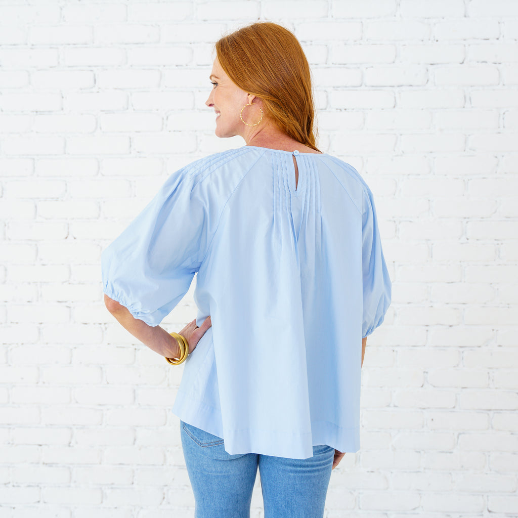 Caryn Lawn Libby Top Light Blue