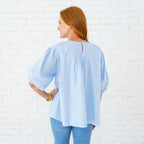 Caryn Lawn Libby Top Light Blue