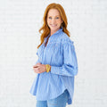 Caryn Lawn Miriam Top Blue/Navy