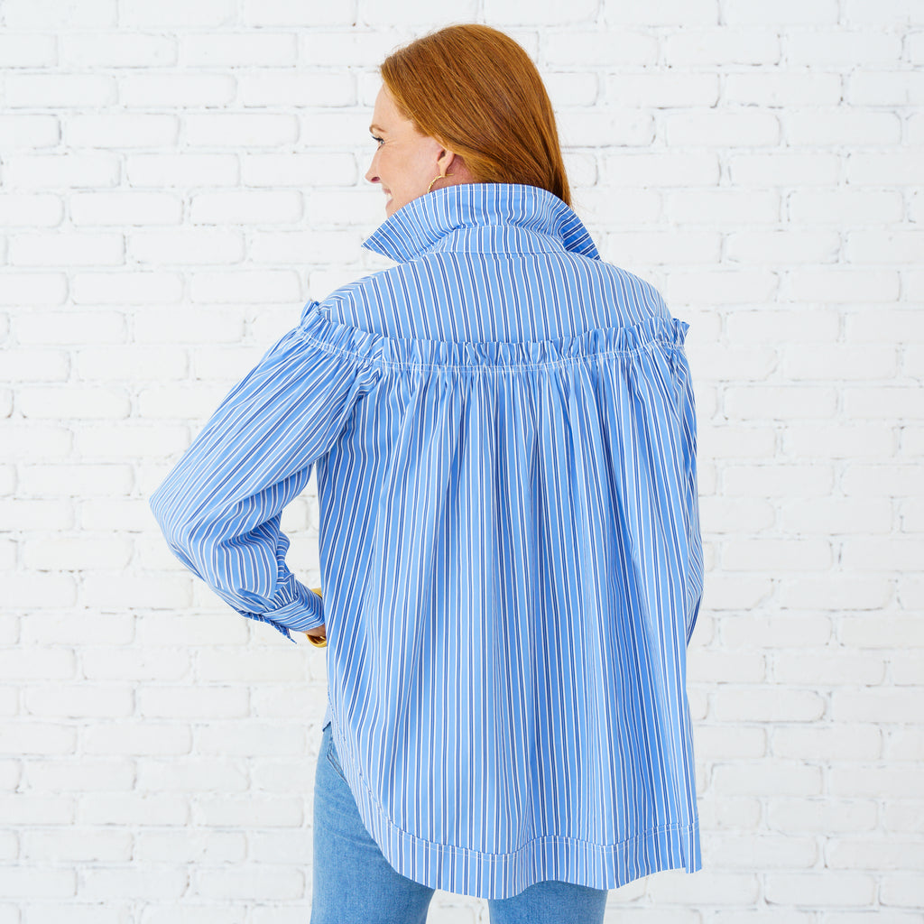 Caryn Lawn Miriam Top Blue/Navy