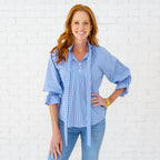 Caryn Lawn Amy Top Blue/Navy