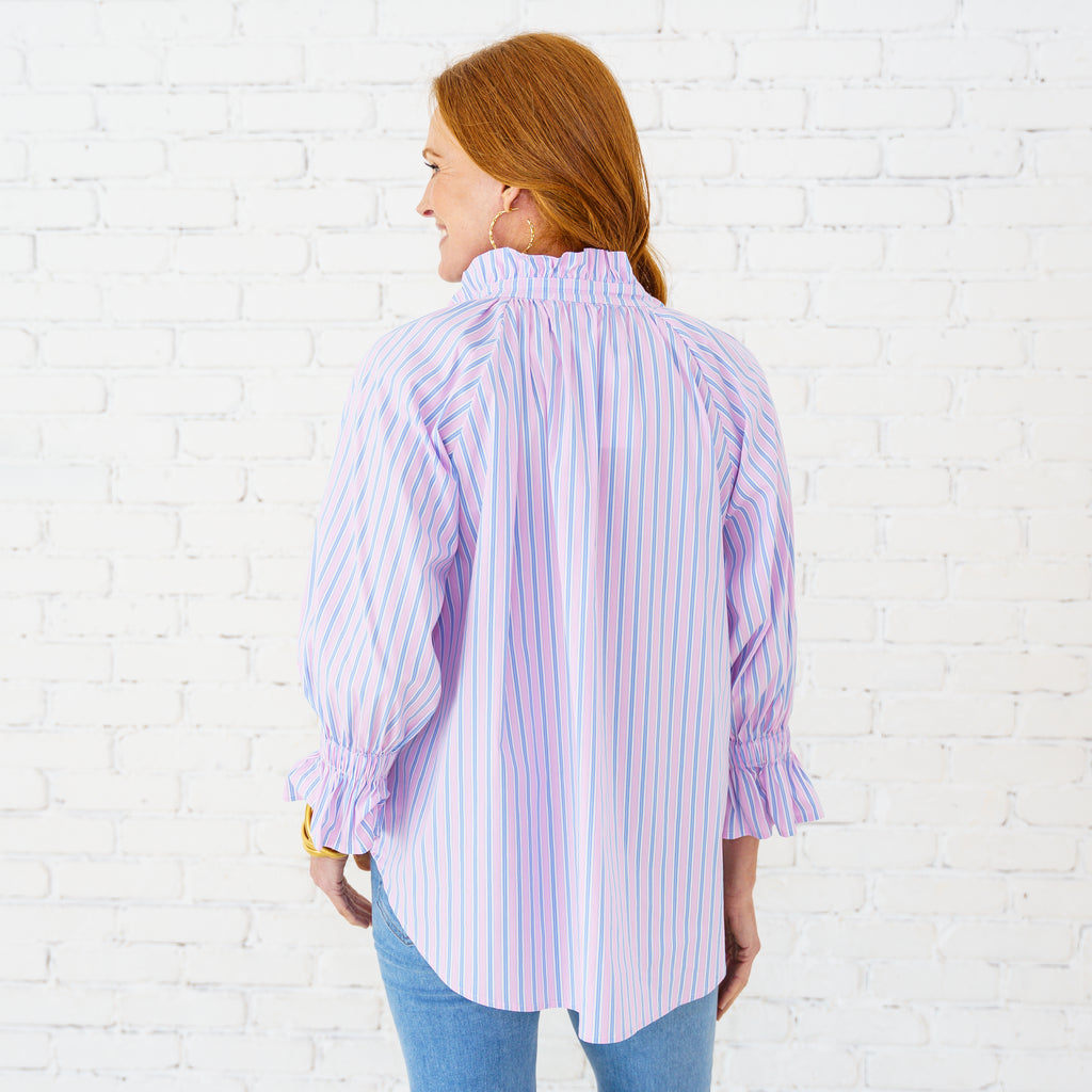 Caryn Lawn Amy Top Pink/Blue