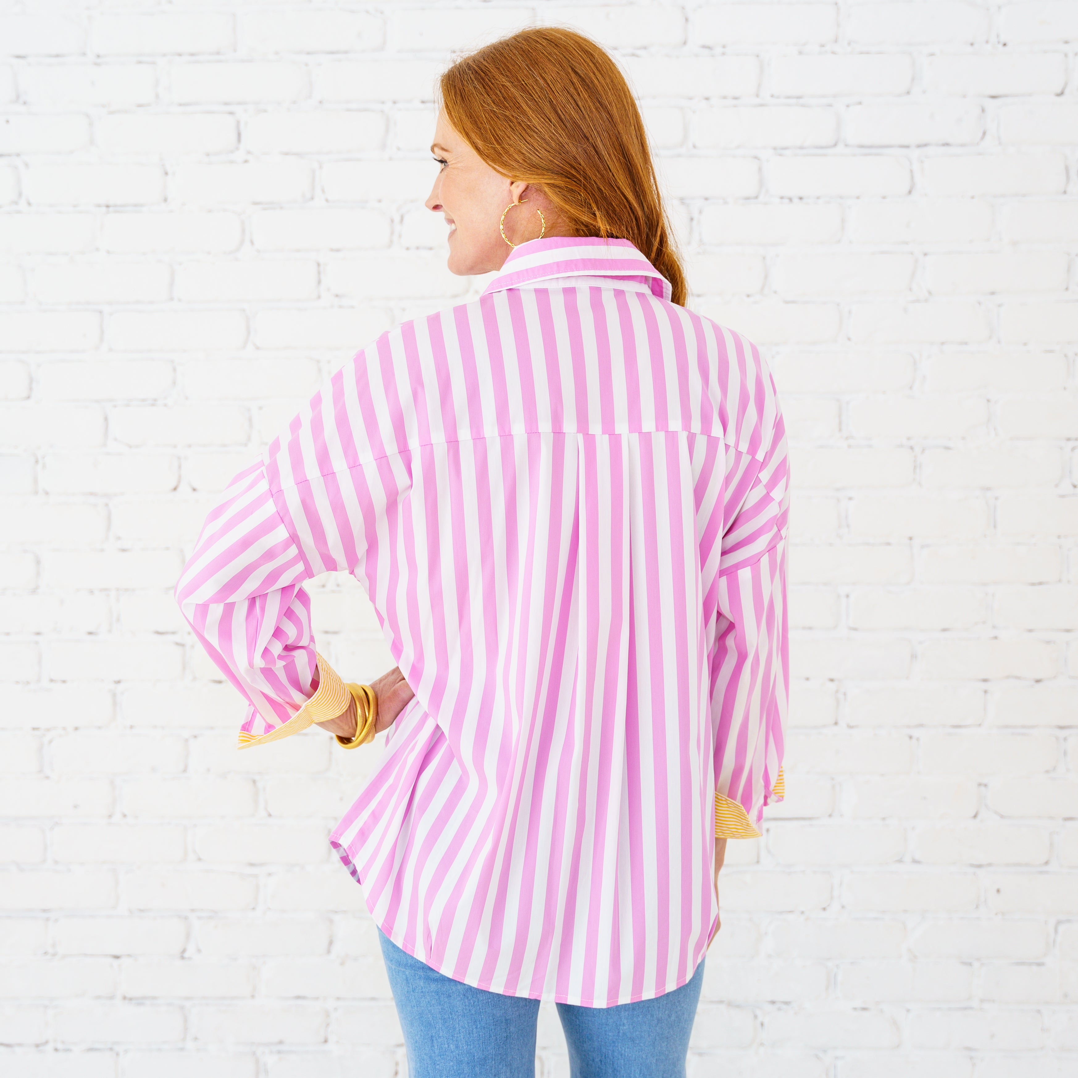 Caryn Lawn Katherine Top Pink/Yellow