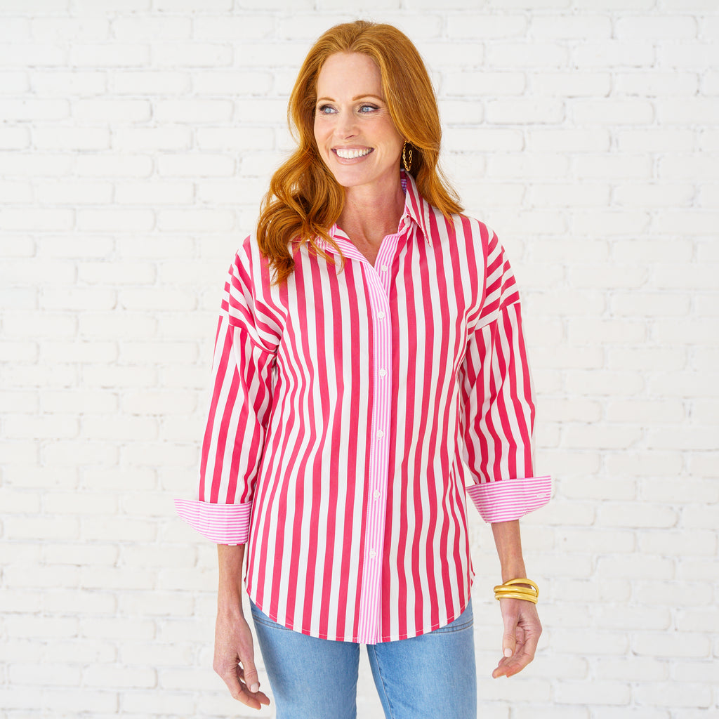 Caryn Lawn Katherine Top Red/Pink