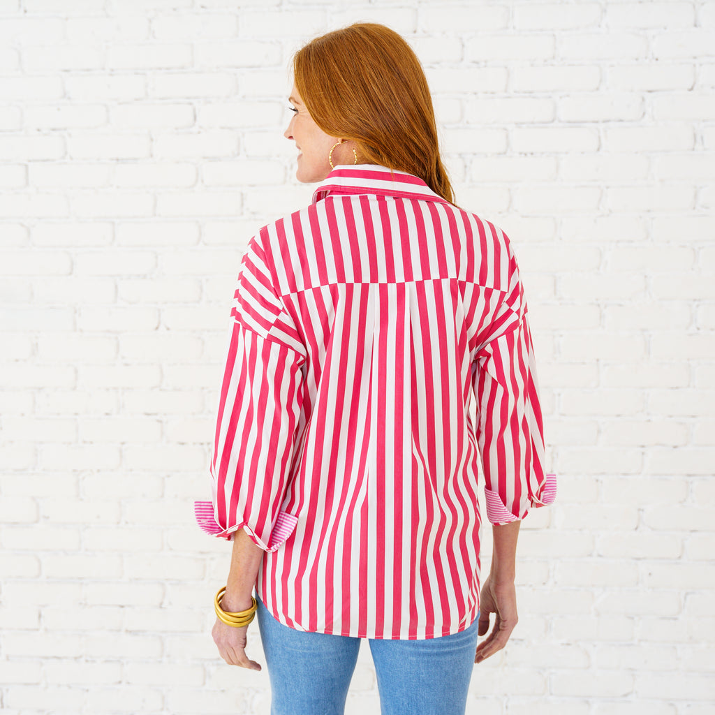 Caryn Lawn Katherine Top Red/Pink