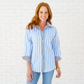 Caryn Lawn Katherine Top Blue/Black