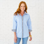 Caryn Lawn Katherine Top Blue/Black