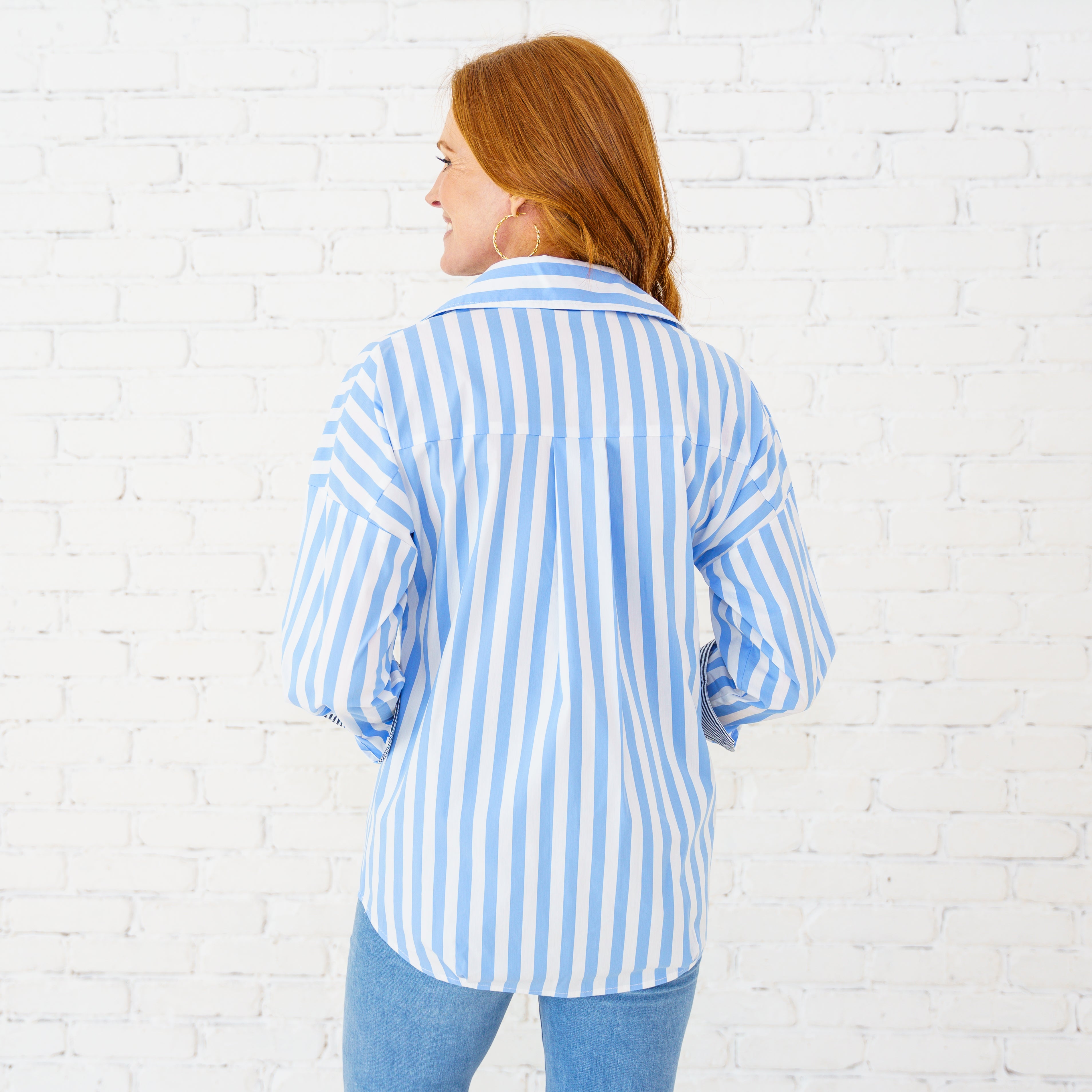 Caryn Lawn Katherine Top Blue/Black