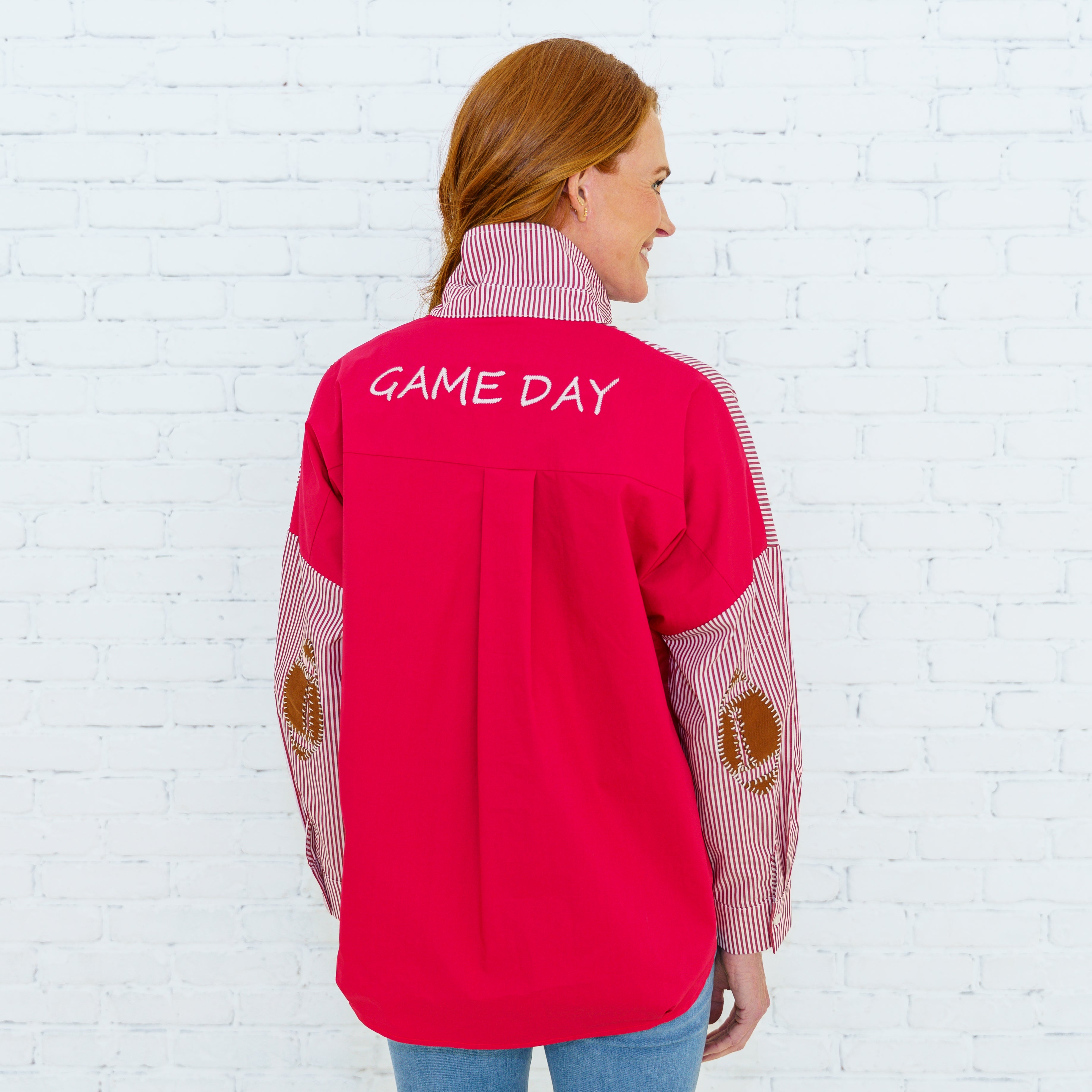 Preppy Football Shirt Red