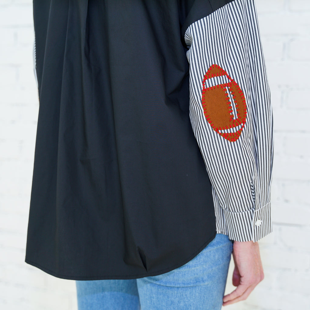 Preppy Football Shirt Black/Red