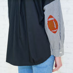 Preppy Football Shirt Black/Red