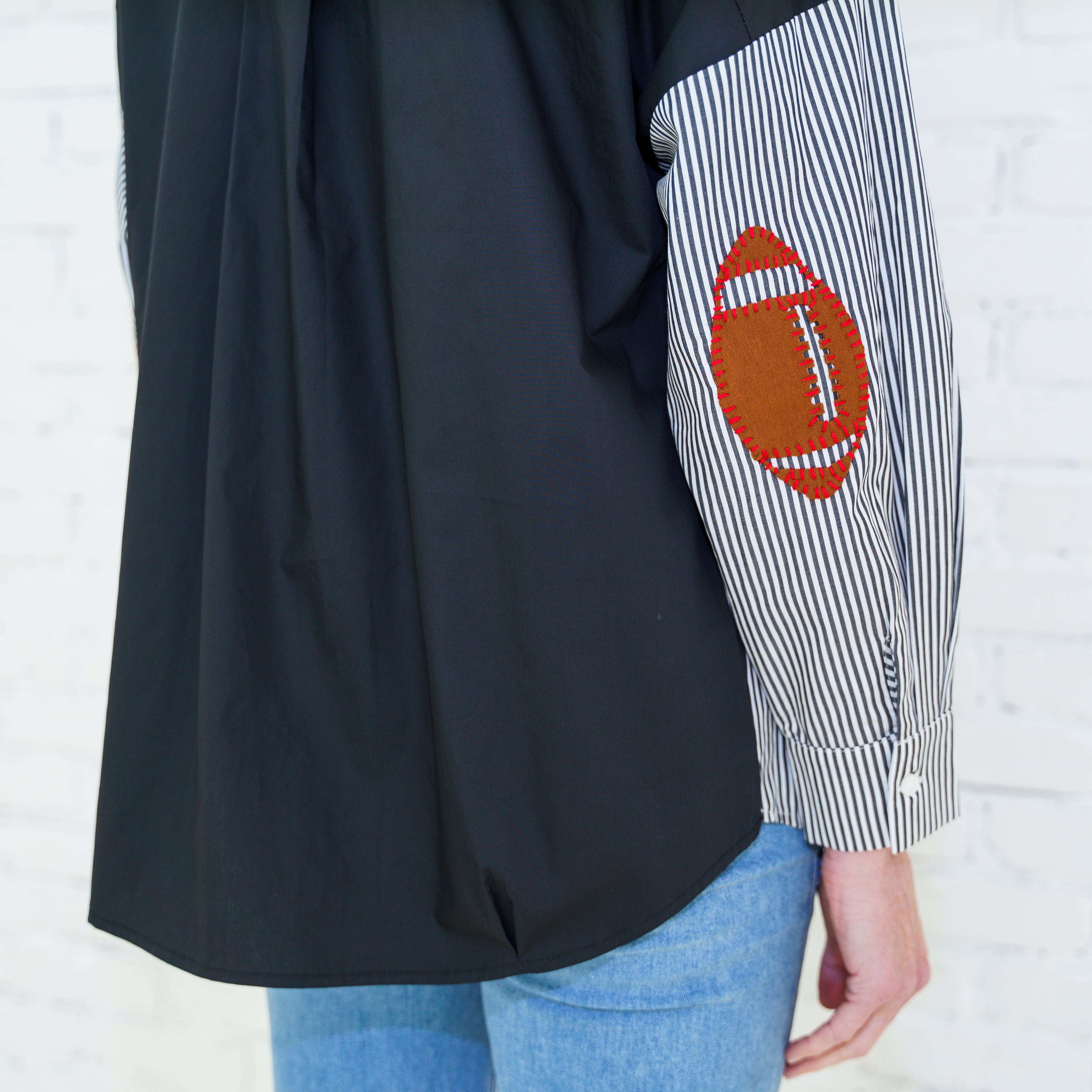 Preppy Football Shirt Black/Red