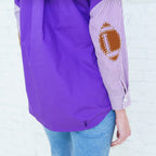 Preppy Football Shirt Purple