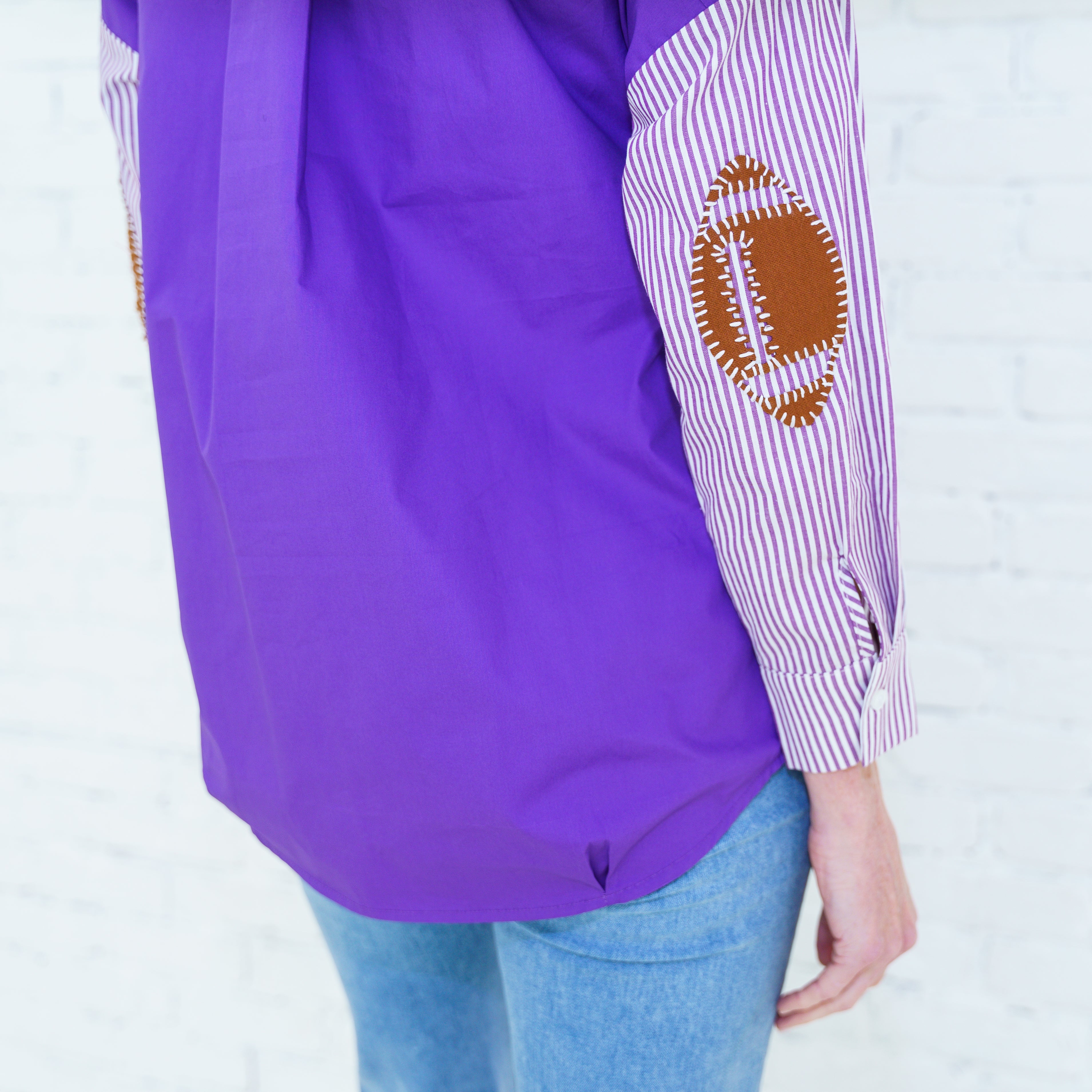 Preppy Football Shirt Purple