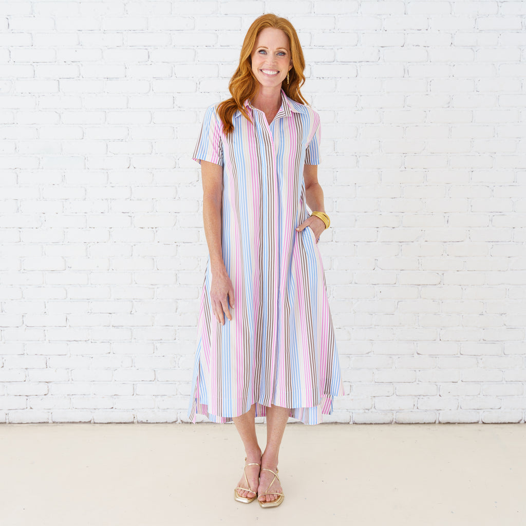 Caryn Lawn Millie Stripe Dress Spritzy