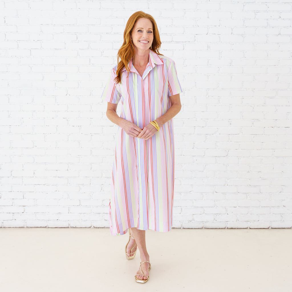 Caryn Lawn Millie Stripe Dress Cosmo