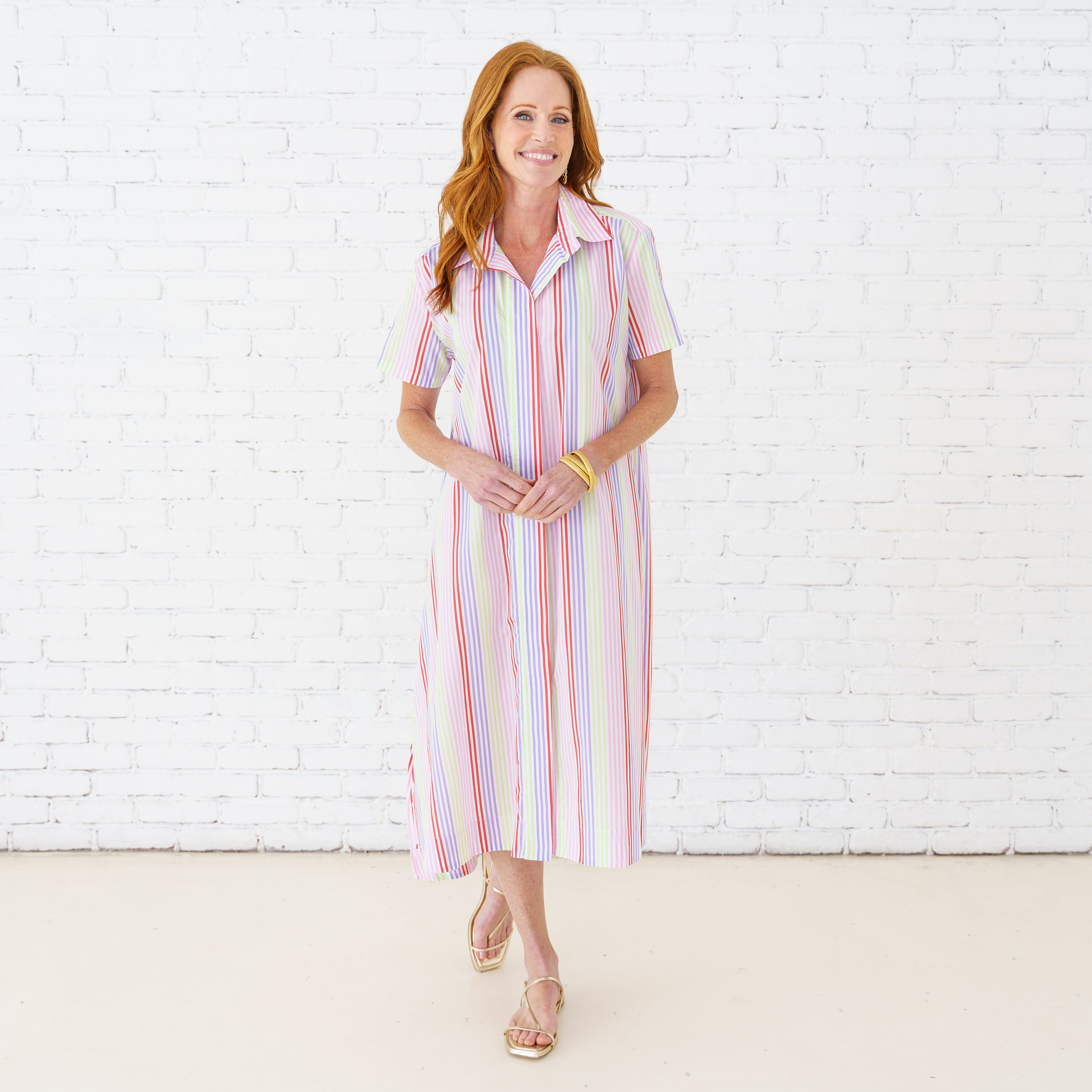 Caryn Lawn Millie Stripe Dress Cosmo