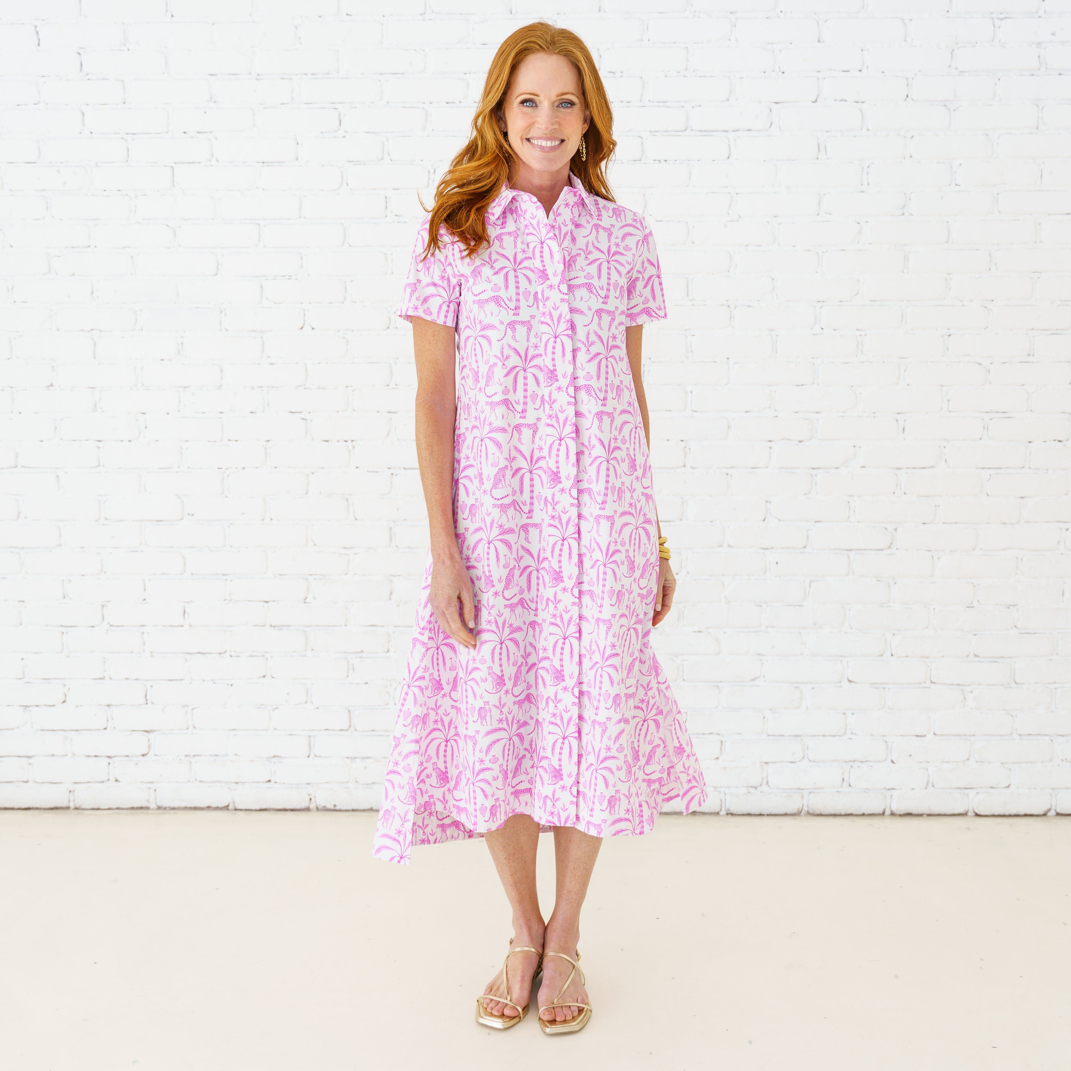 Caryn Lawn Millie Jungle Dress Pink