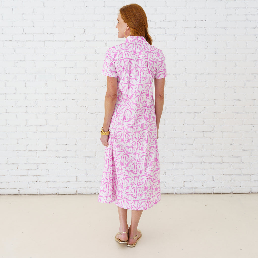 Caryn Lawn Millie Jungle Dress Pink