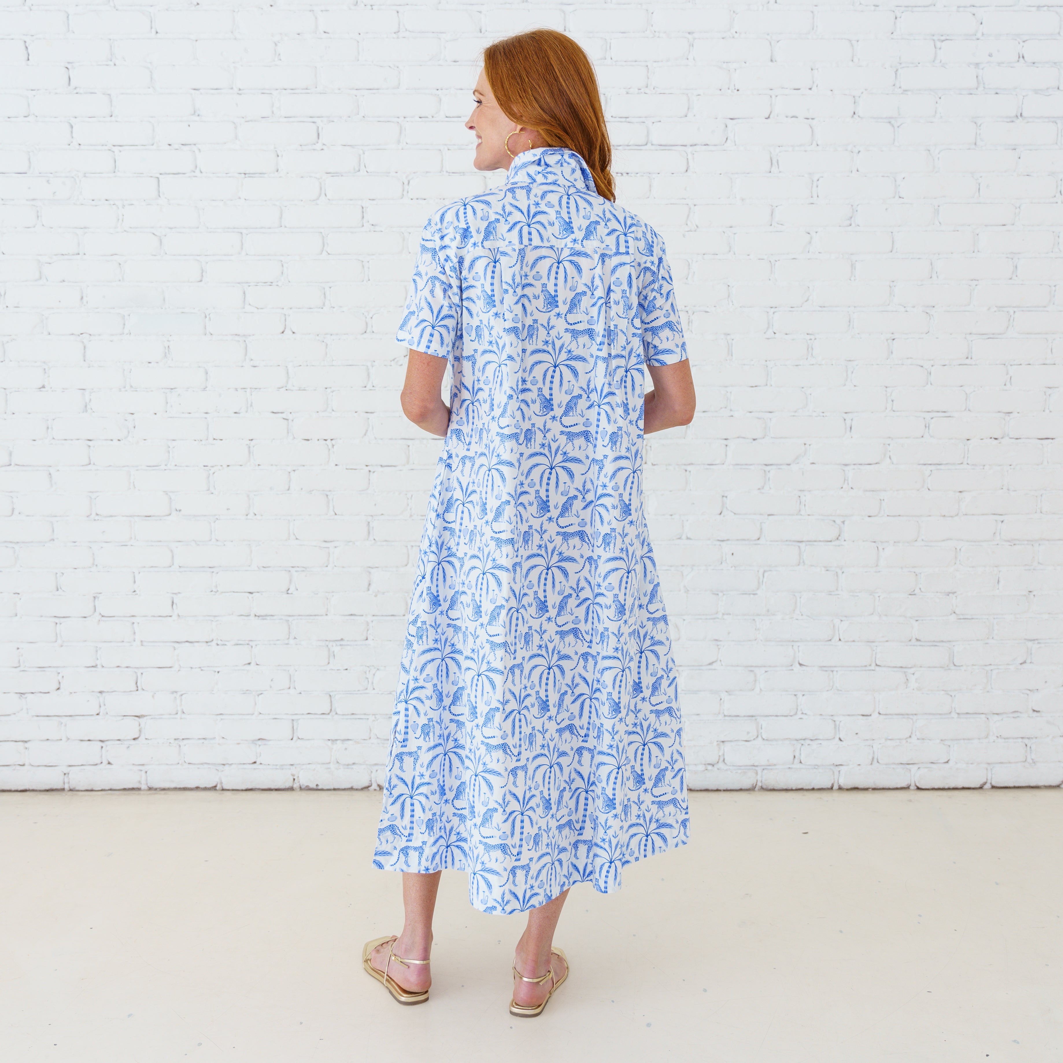 Caryn Lawn Millie Jungle Dress Blue