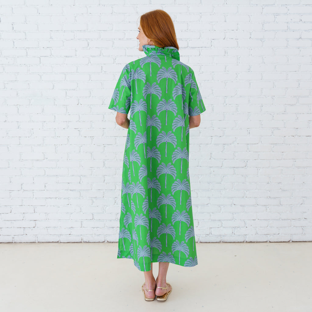 Caryn Lawn Georgia Palm Dress Green