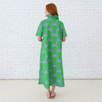 Caryn Lawn Georgia Palm Dress Green